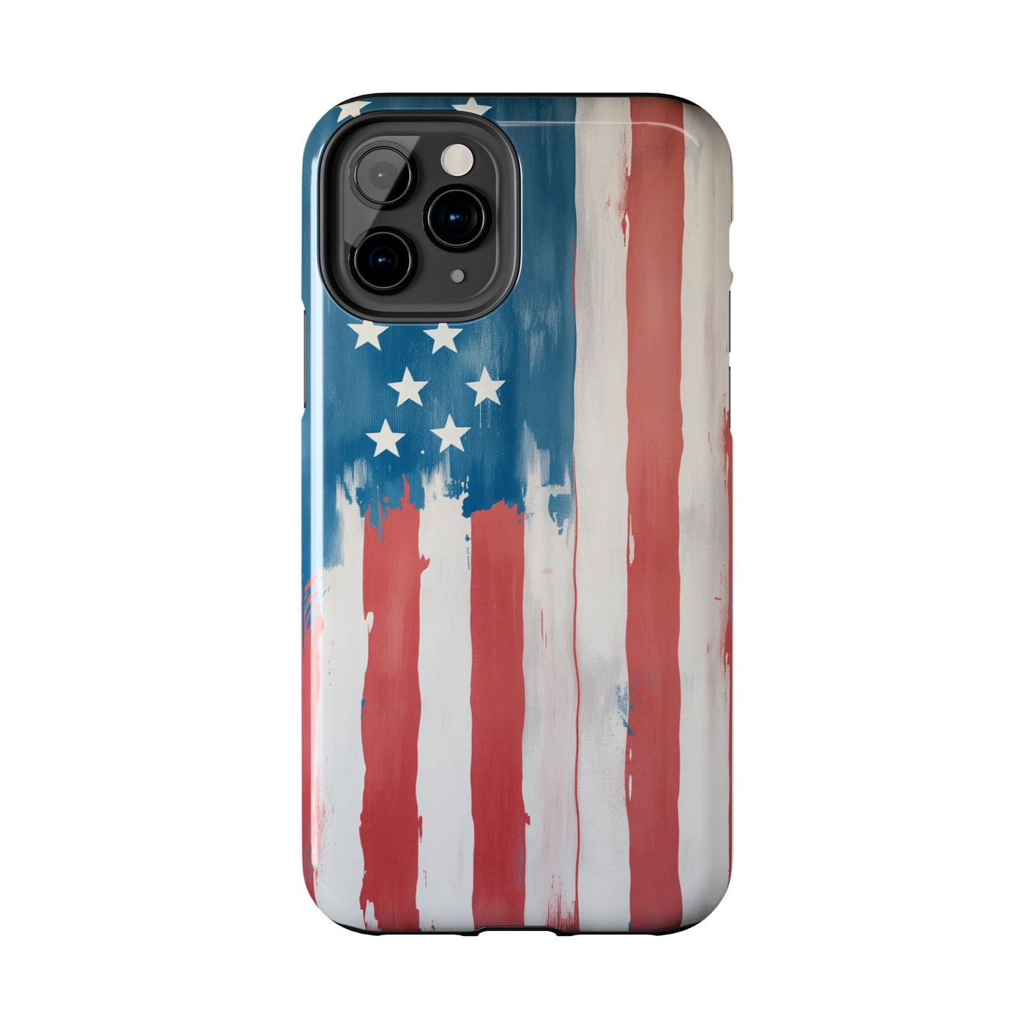 Patriotic Tough Phone Cases - Abstract USA Flag Design for Durable Protection - for iPhone