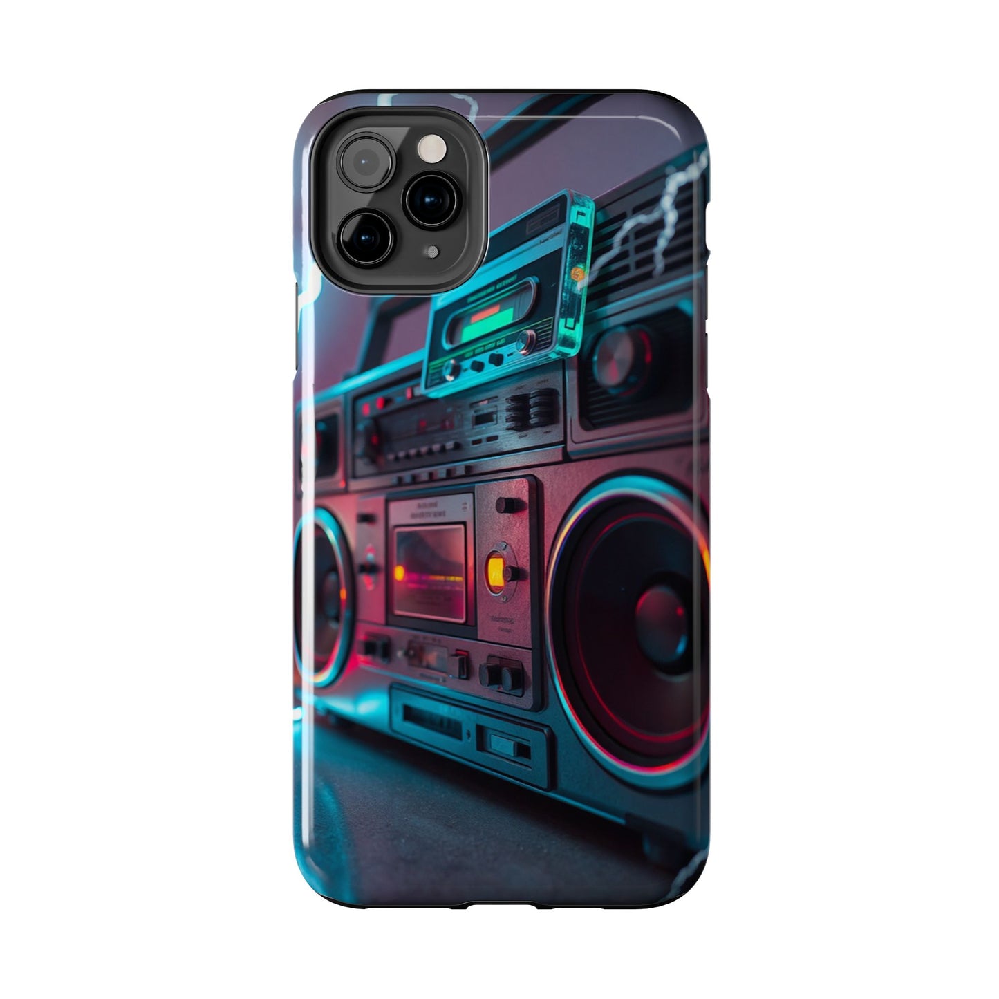 Retro Boombox Tough Phone Case – Vibrant Protection for Music Lovers