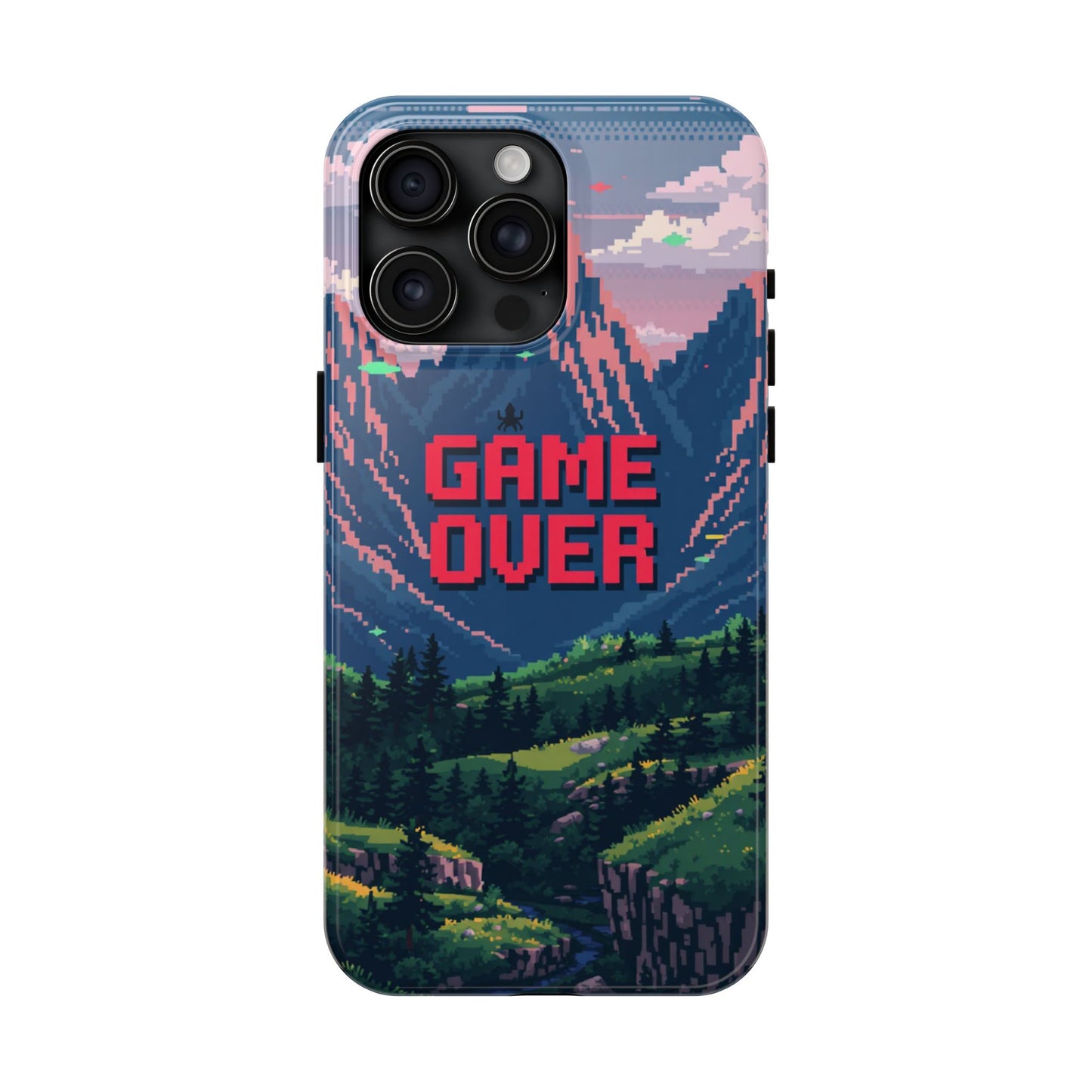 Pixel Art Tough Phone Case - 'Game Over' Design for Gamers
