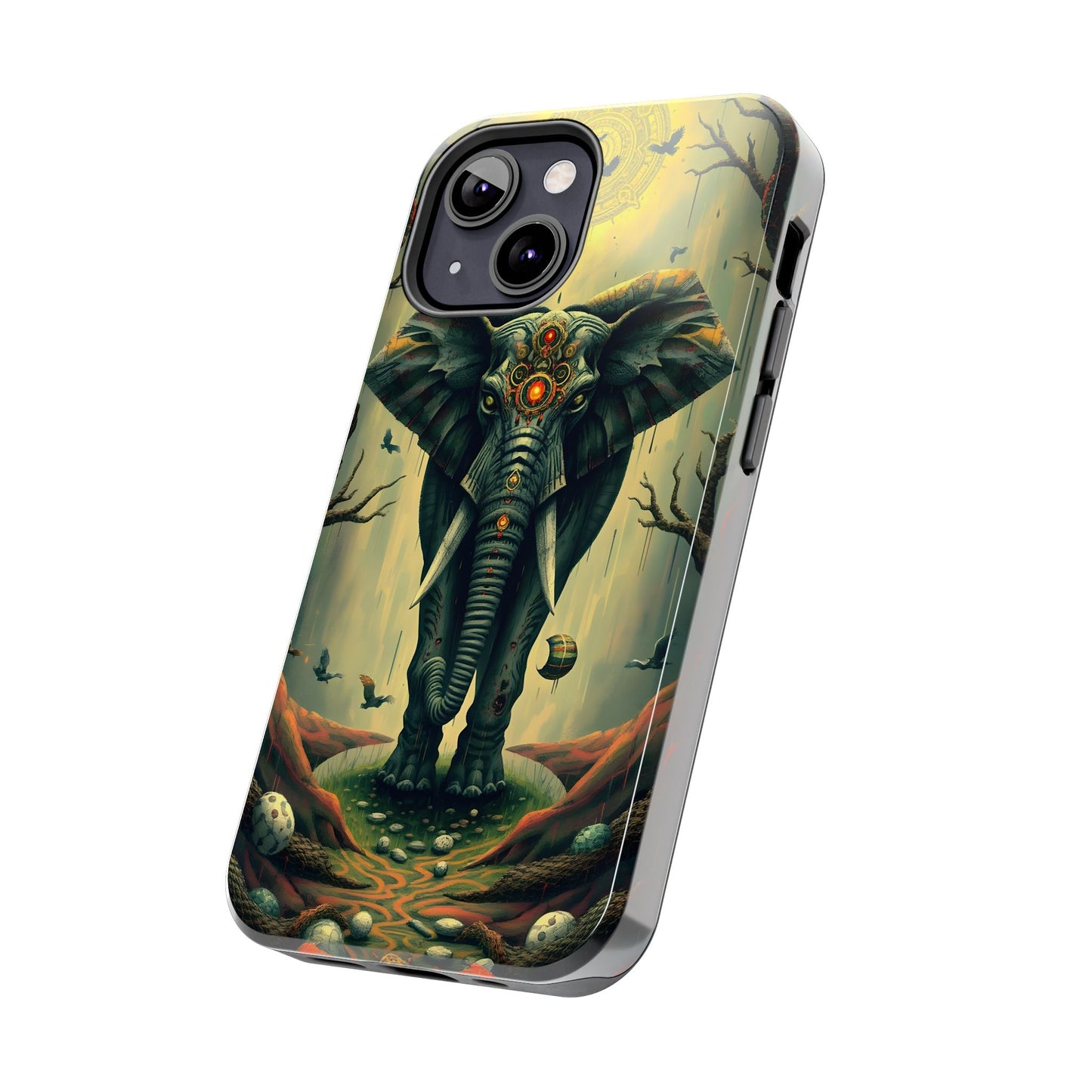 Mystical Forest Elephant Tough Phone Case | Vibrant Design for Nature Lovers - for iPhone