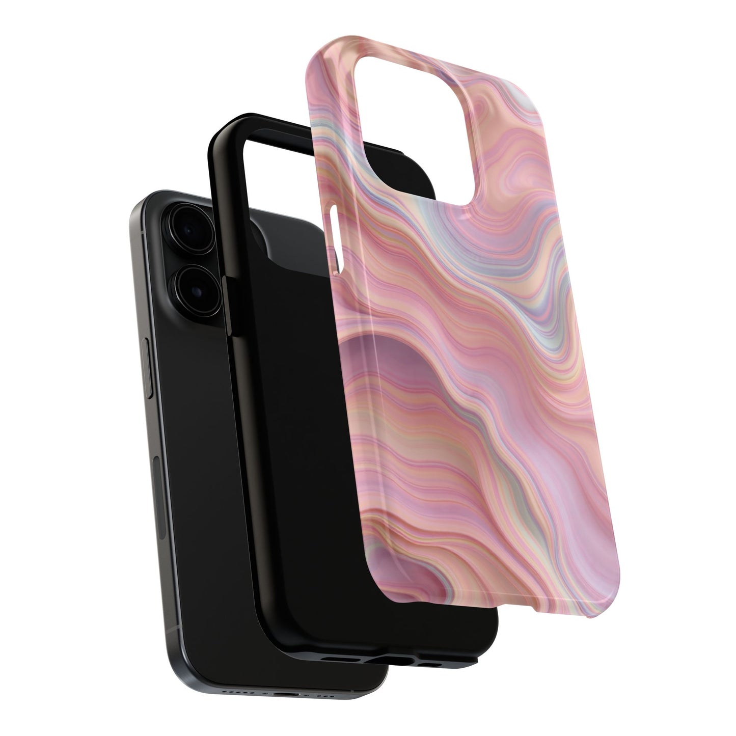 Stylish Tough Phone Cases - Abstract Pink Marble Design