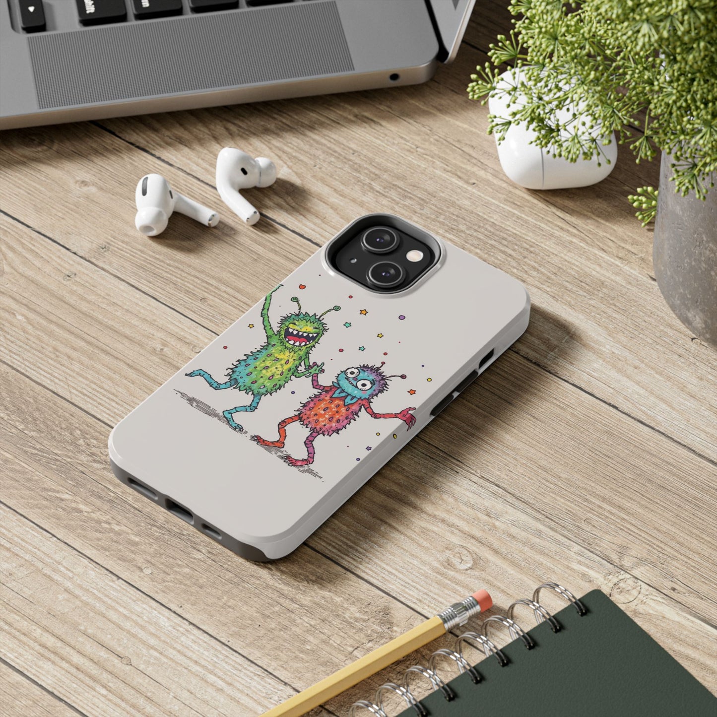 Colorful Monster Tough Phone Case - Fun and Playful Design