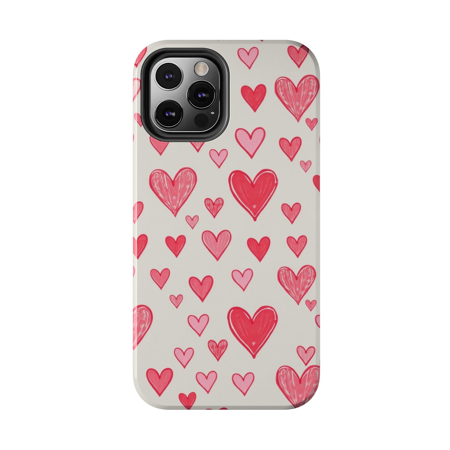 Heart Pattern Tough Phone Case - Cute and Stylish Protection