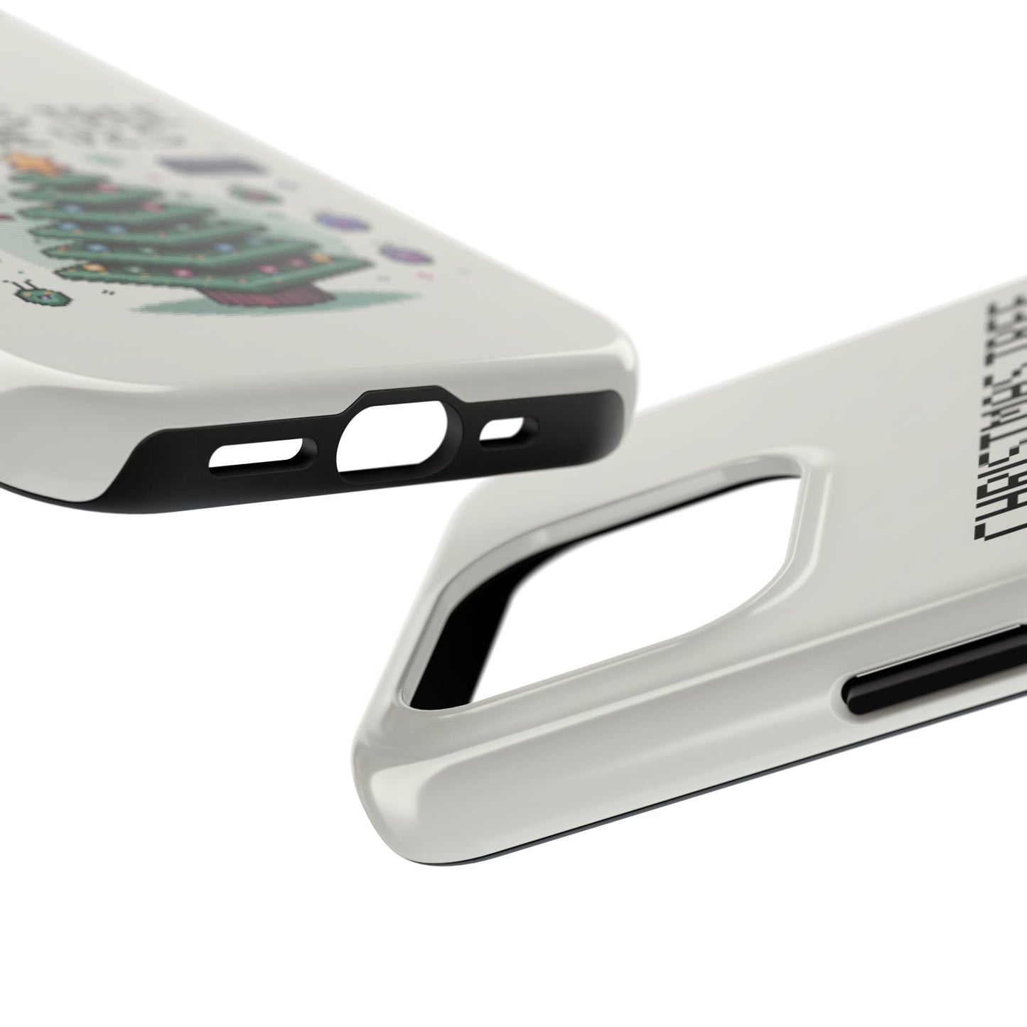 Christmas Tree Upgrade Tough iPhone Case - Pixel Art Design