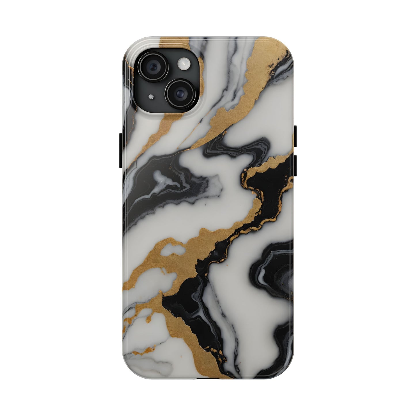 Elegant Gold Marble Tough Phone Case - Stylish Protection for Your iPhone
