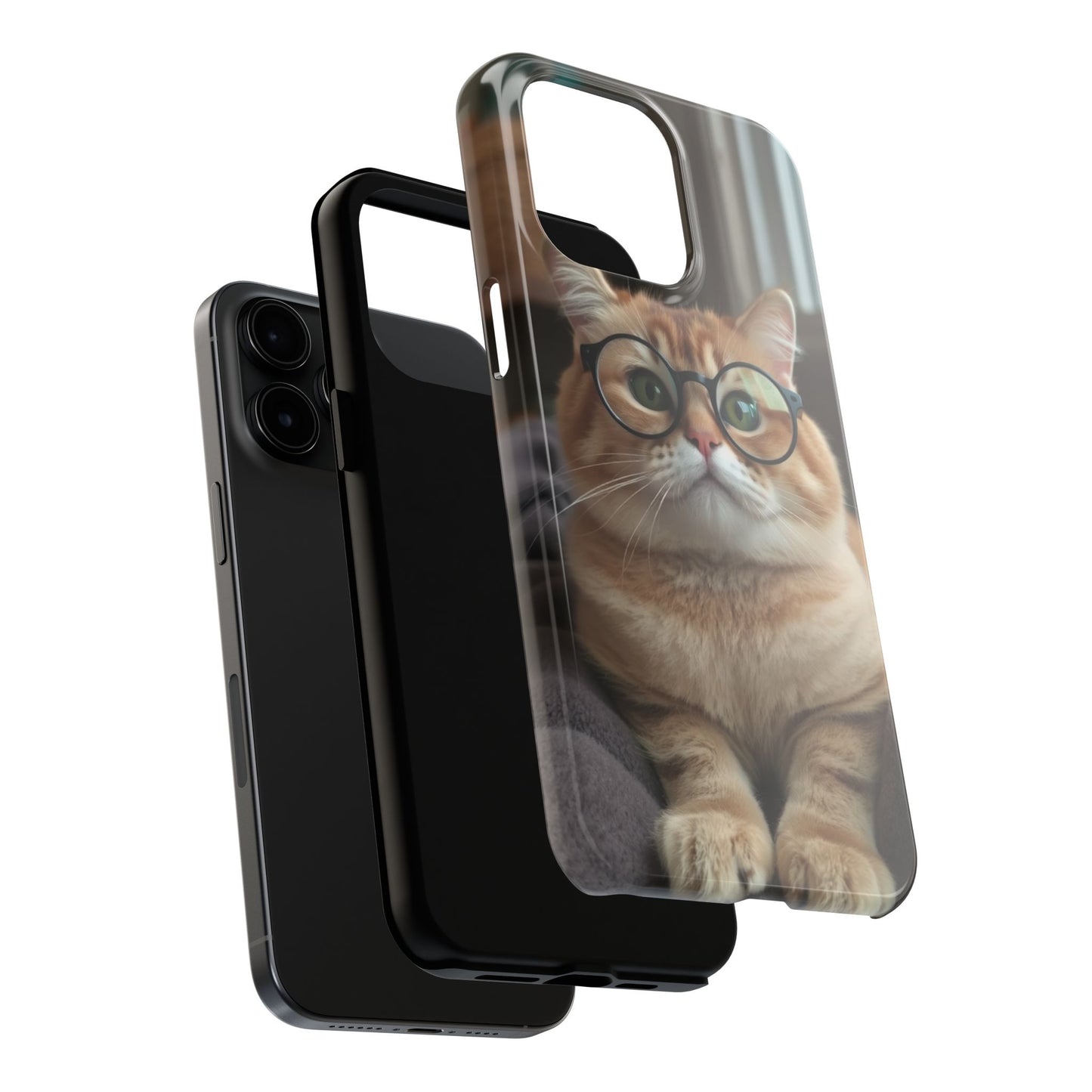 Cute Cat Glasses Tough Phone Case - Fun & Stylish Protection for Cat Lovers