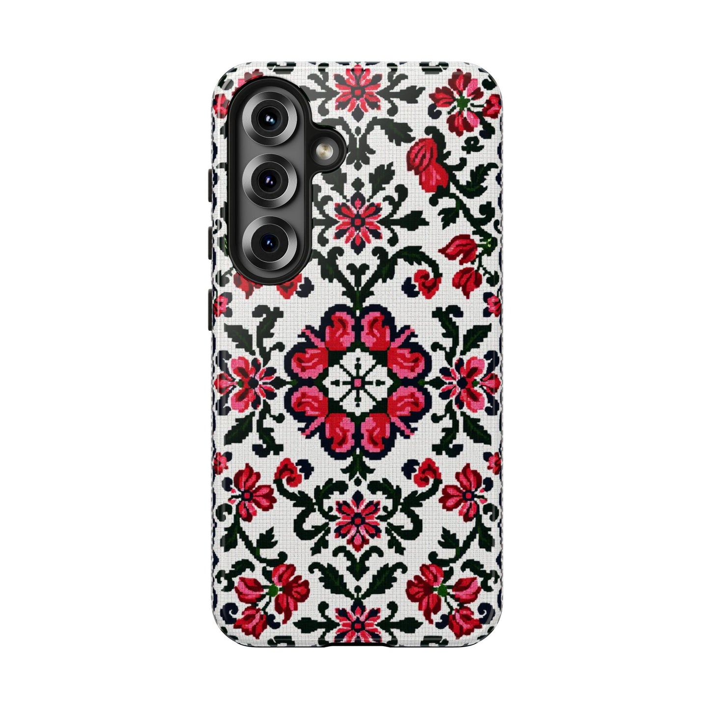 Traditional Knit Floral Design | Tough Phone Case - Durable Protection for iPhone