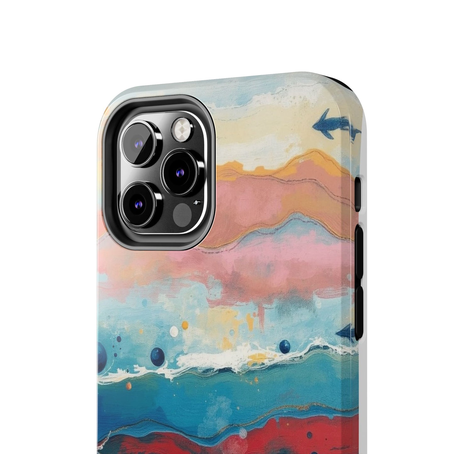 Artistic Tough Phone Case - Vibrant Waves Design for Unique Style