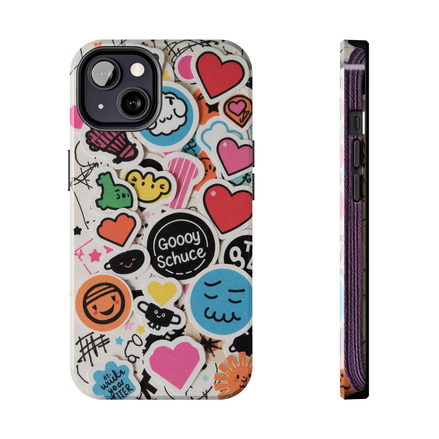 Colorful Stickers Phone Case - Fun & Trendy Tough Phone Cases