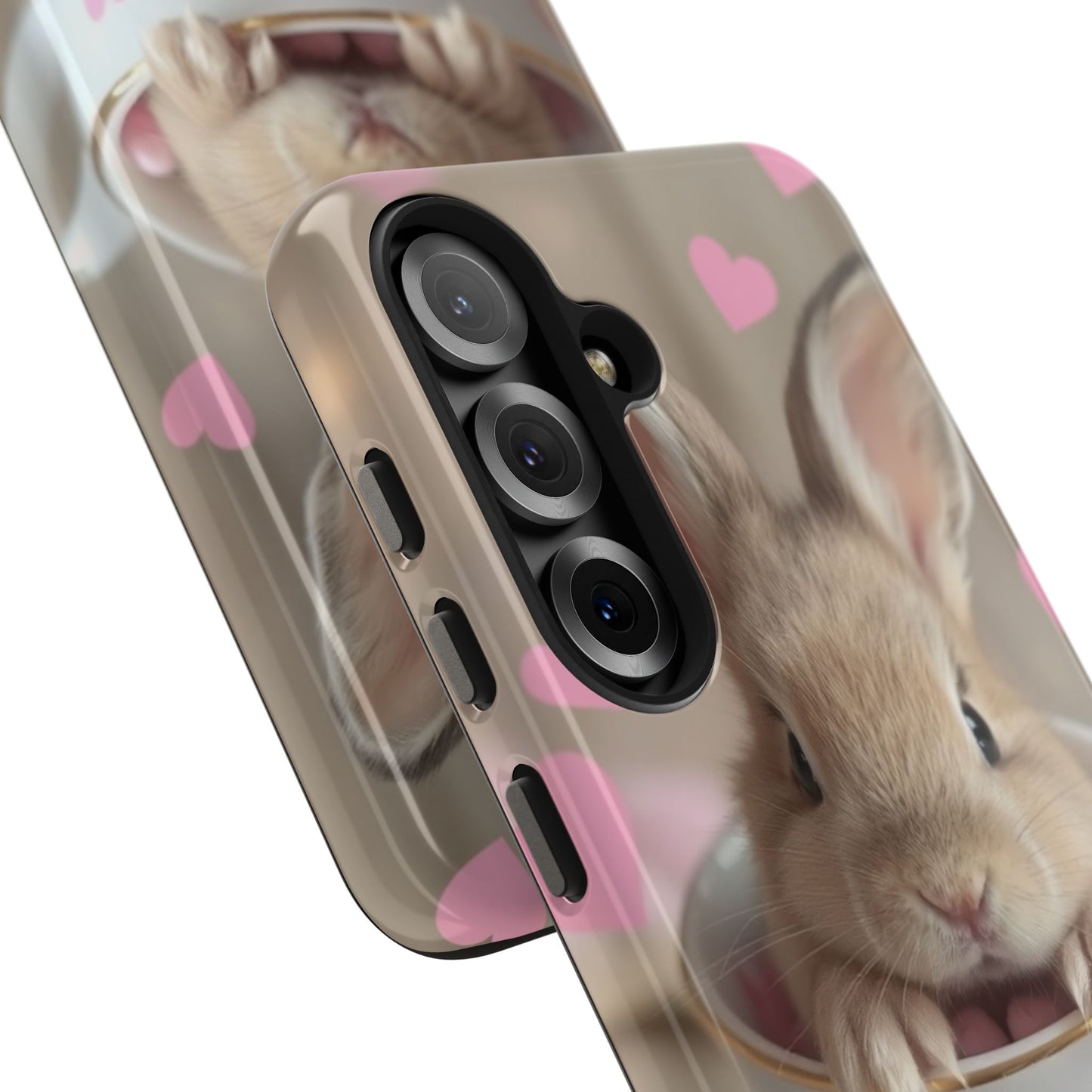 Adorable Bunny Phone Case with Heart Design - Cute Gift for Animal Lovers