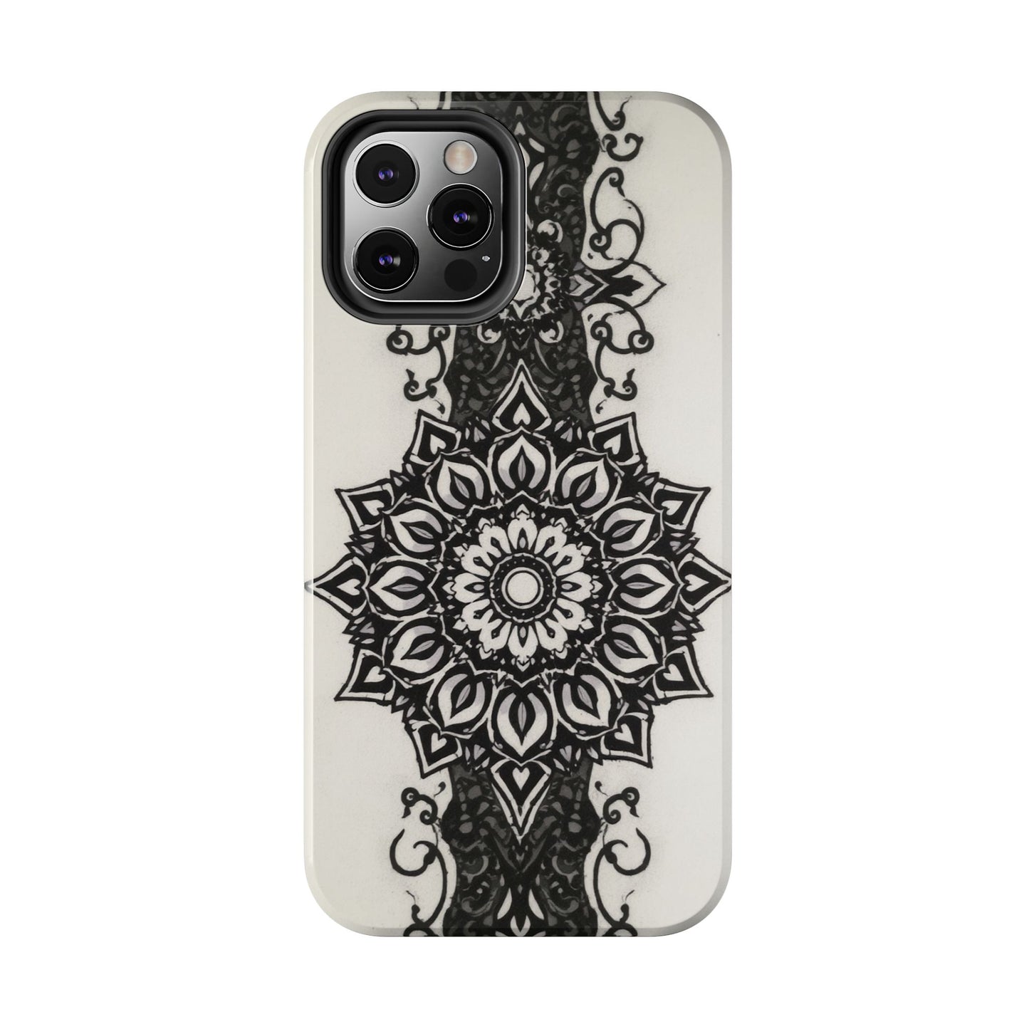 Stylish Tough Phone Cases with Dark Mandala Design - Durable and Unique Protection - for iPhone