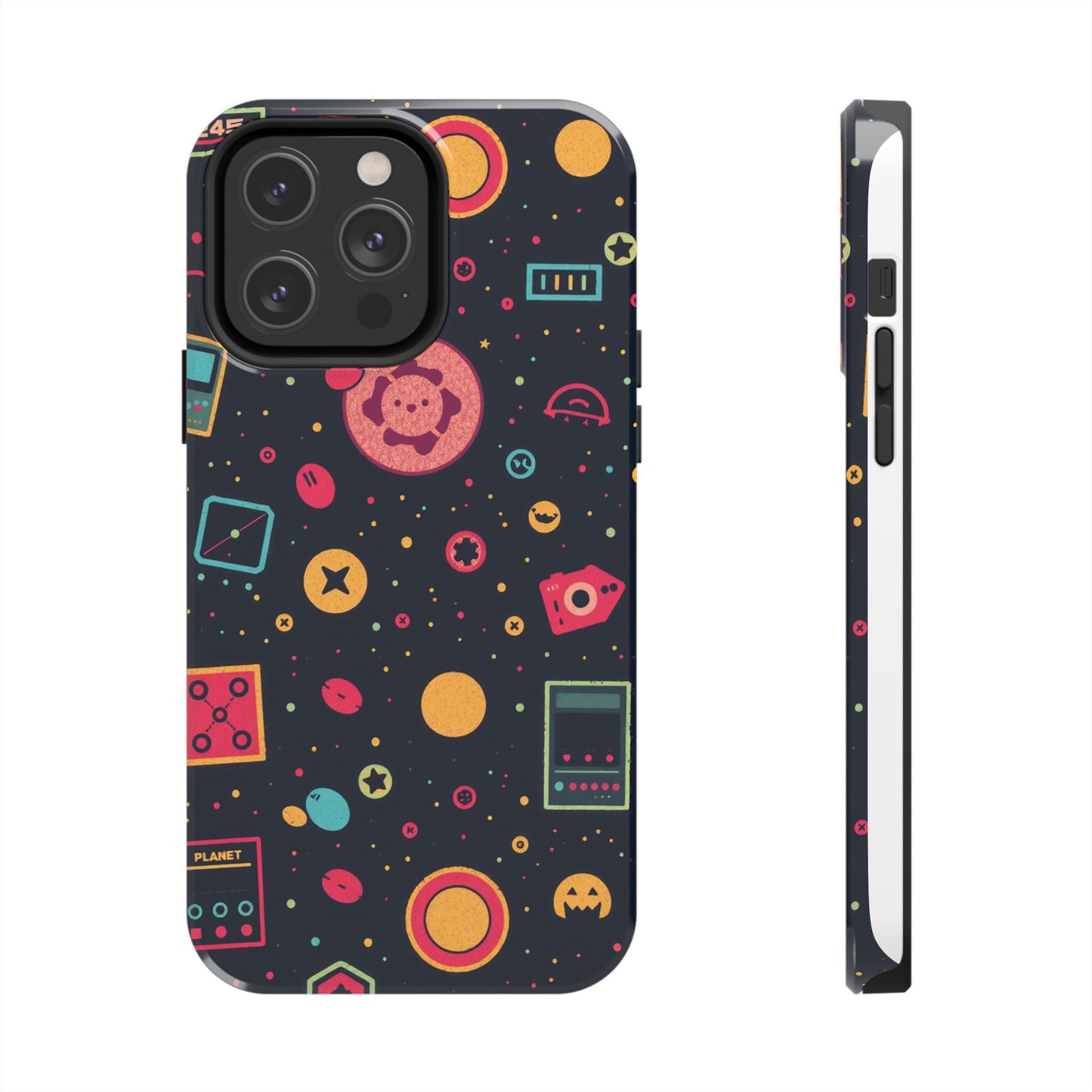Colorful Space-Themed Tough Phone Case - Fun & Durable Protection for All Ages - for iPhone