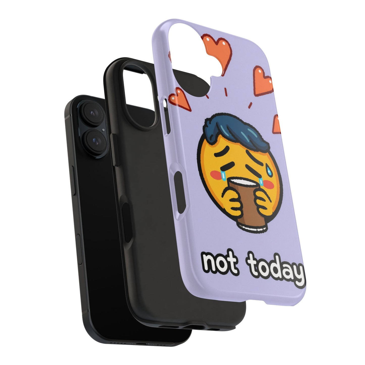 Cute Tough Phone Case - 'Not Today' Emoji Design