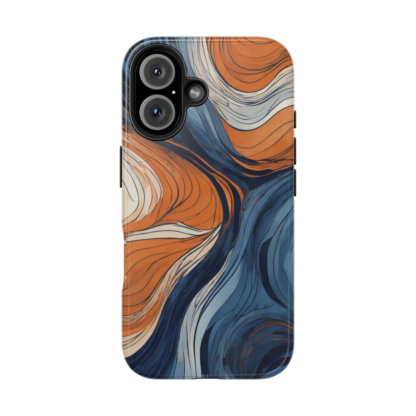 Artistic Tough Phone Case - Vibrant Abstract  Waves Design - for iPhone