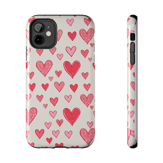 Heart Pattern Tough Phone Case - Cute and Stylish Protection