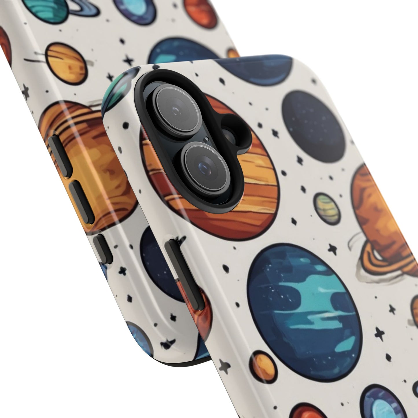 Cosmic Galaxy Tough Phone Case - Planetary Cartoon Design - for iPhone