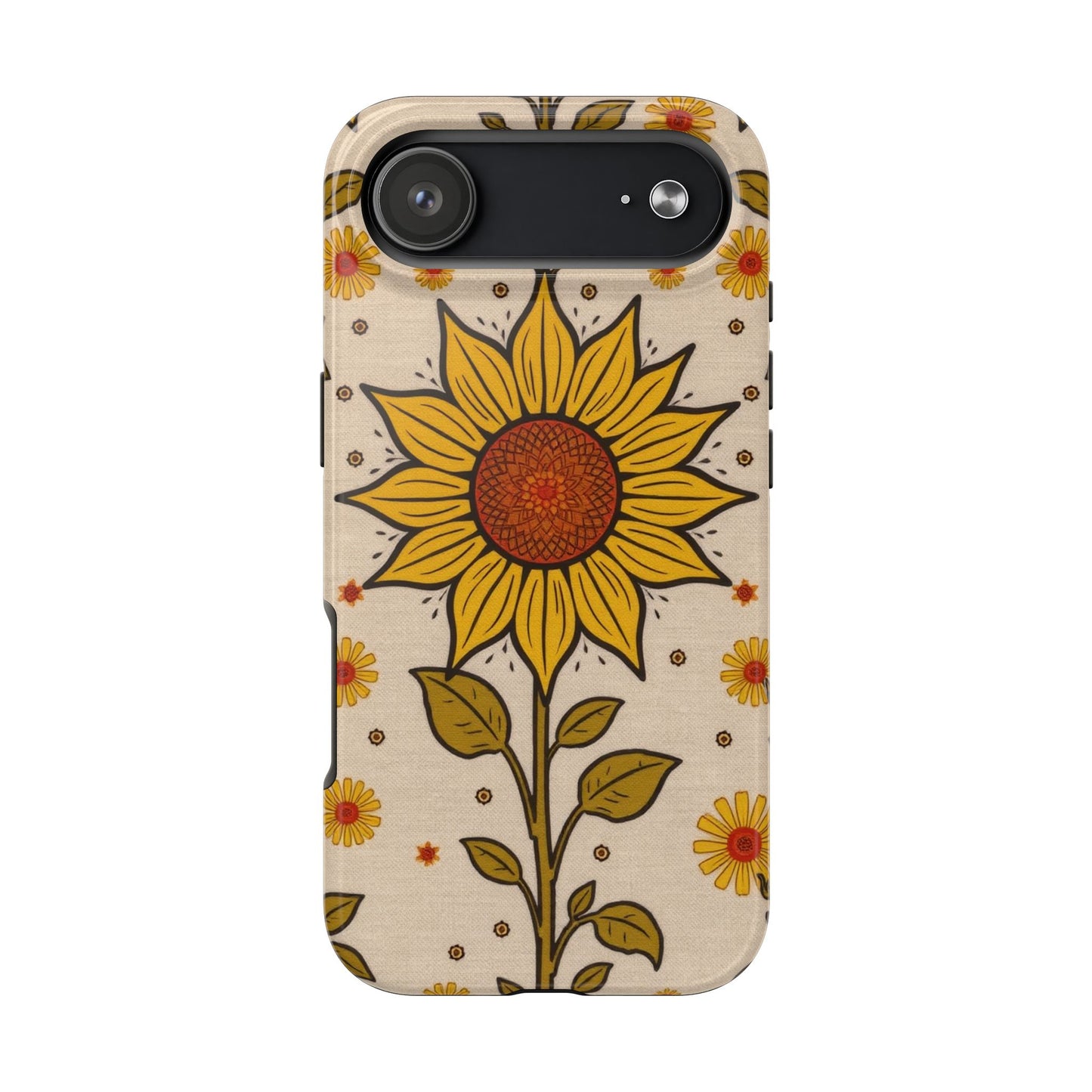 Bright Sunflower Origins Tough Phone Case - Floral Design for Nature Lovers - for iPhone