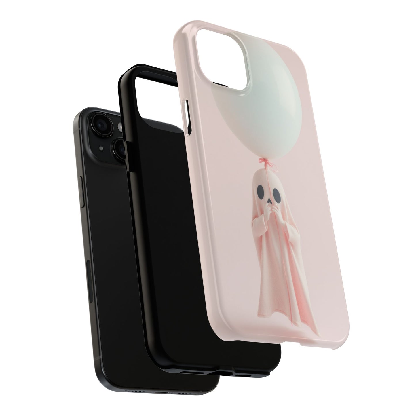 Cute Ghost Phone Case with Balloon - Tough Protection for Spooky Vibes