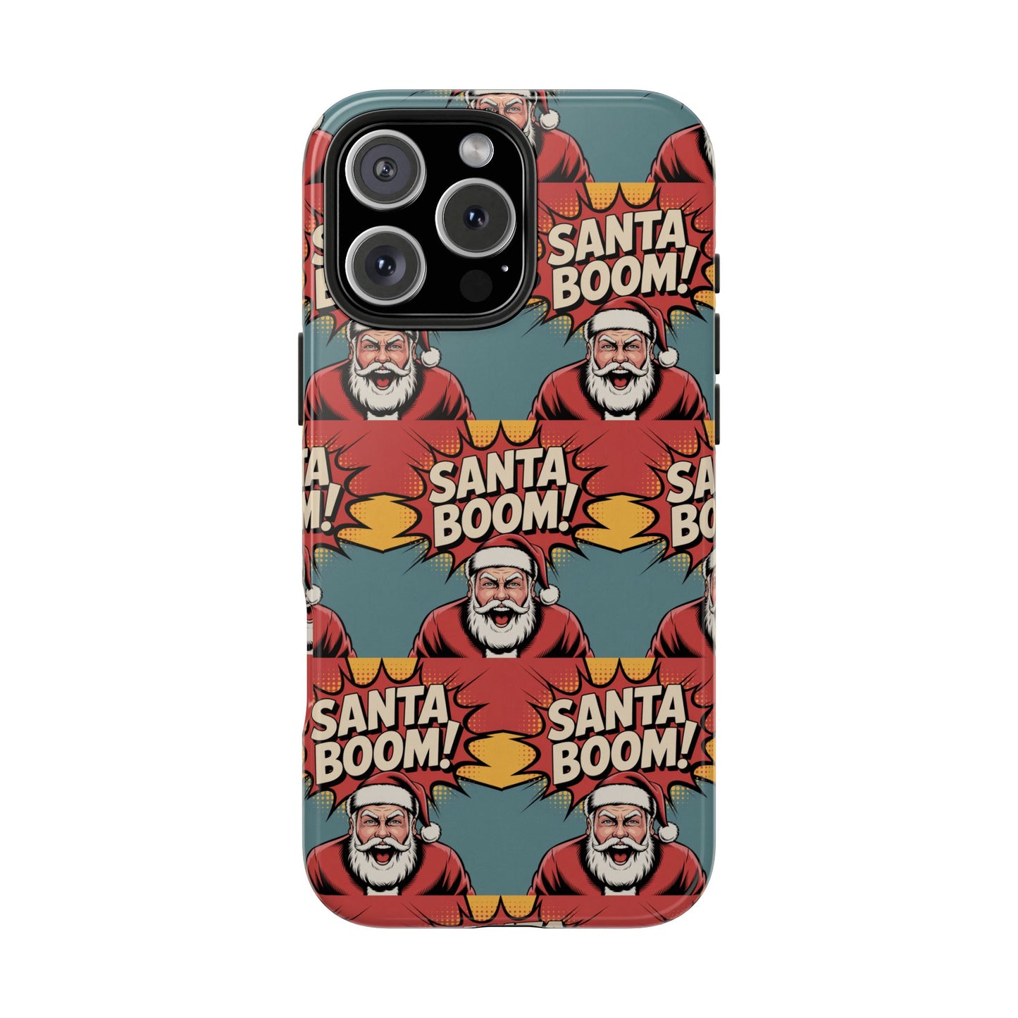 Festive Santa Boom Pattern Tough Phone Case