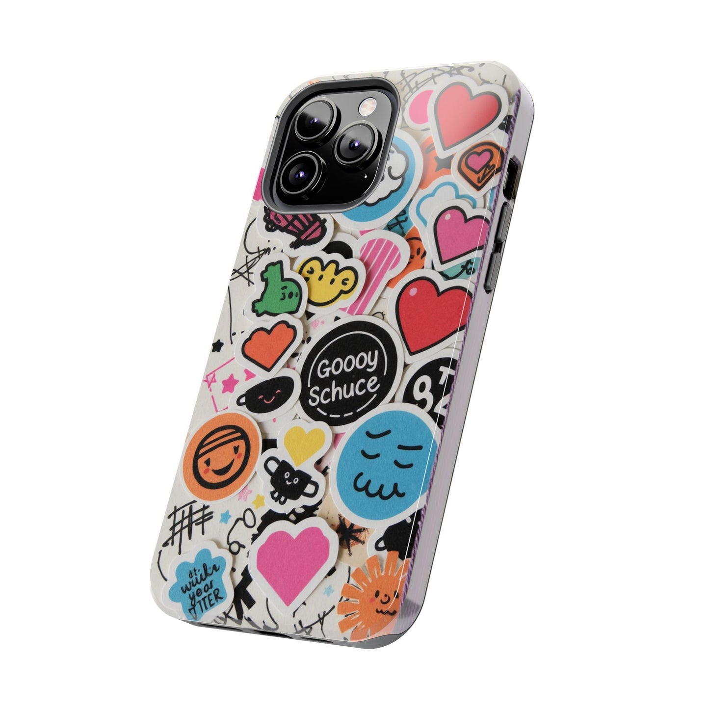 Colorful Stickers Phone Case - Fun & Trendy Tough Phone Cases