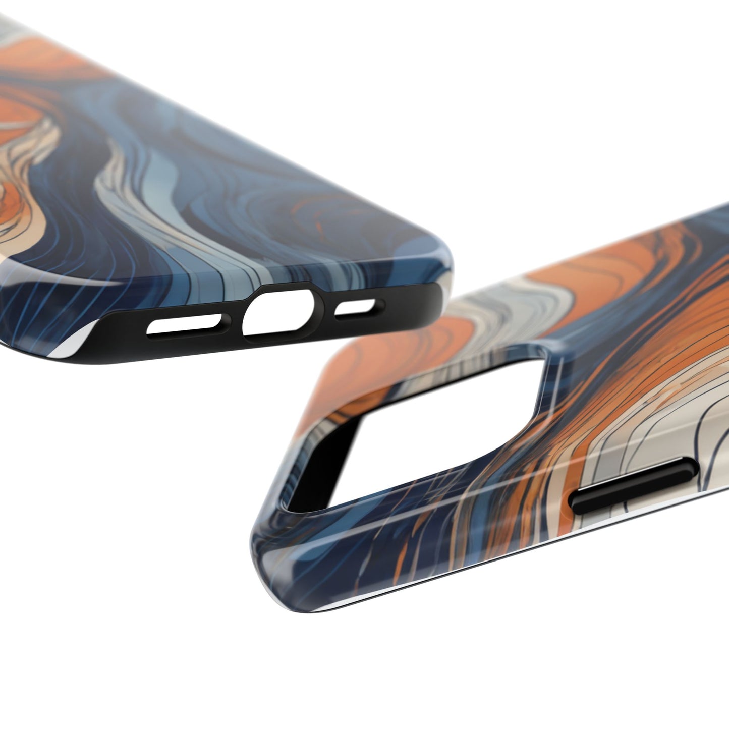 Artistic Tough Phone Case - Vibrant Abstract  Waves Design - for iPhone