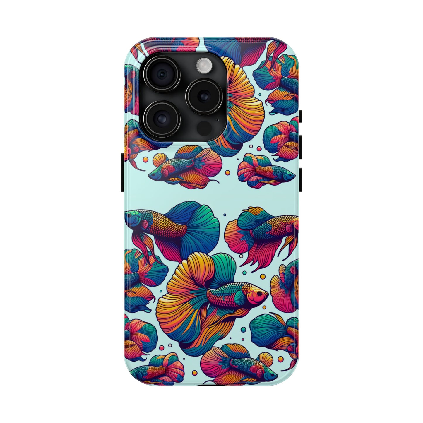 Colorful Fish Pattern Tough Phone Case - Aquatic Lovers - for iPhone