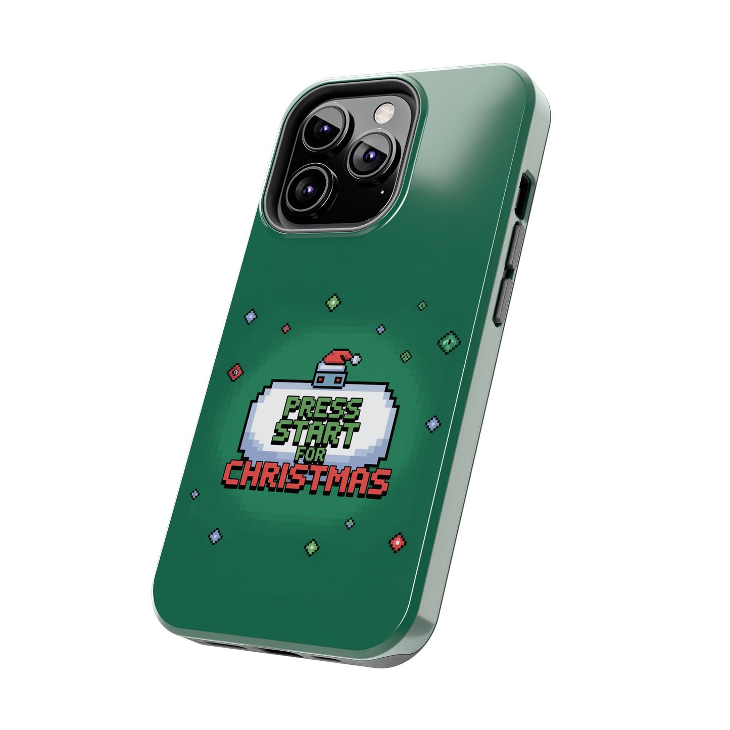 Christmas Pixel Gaming Phone Case - Press Start for Christmas Design