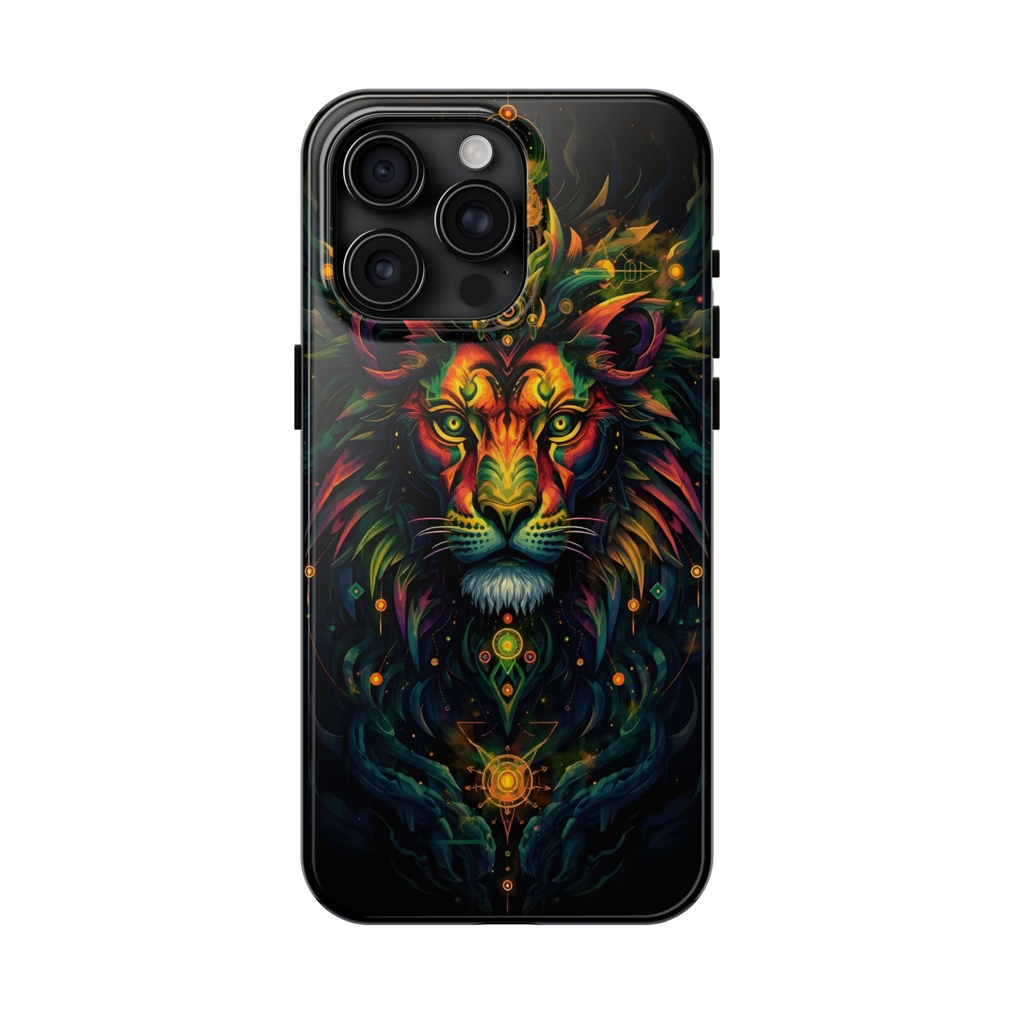 Vibrant Mystical Lion Art Tough Phone Case - Bold Protector for Animal Lovers - for iPhone