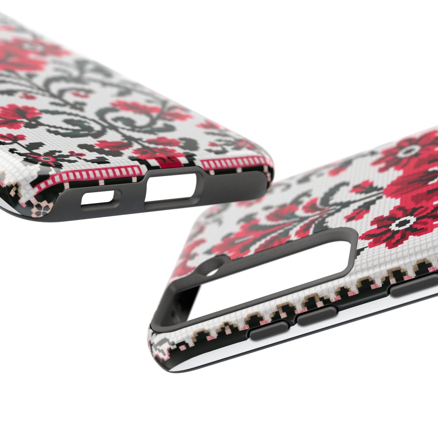 Traditional Floral Knit Tough Phone Cases - Durable Protection with Vintage Style - for iPhone