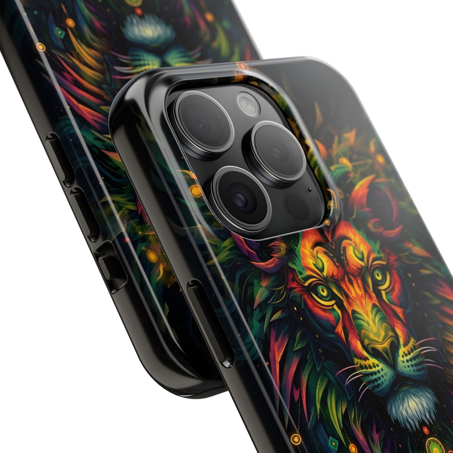 Vibrant Mystical Lion Art Tough Phone Case - Bold Protector for Animal Lovers - for iPhone