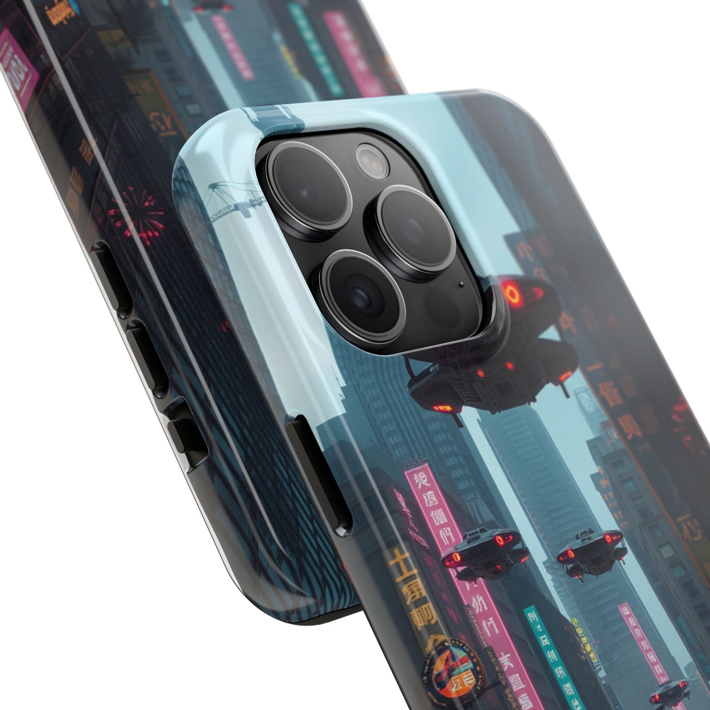 Futuristic City Tough Phone Case - Sci-Fi Design for Urban Explorers