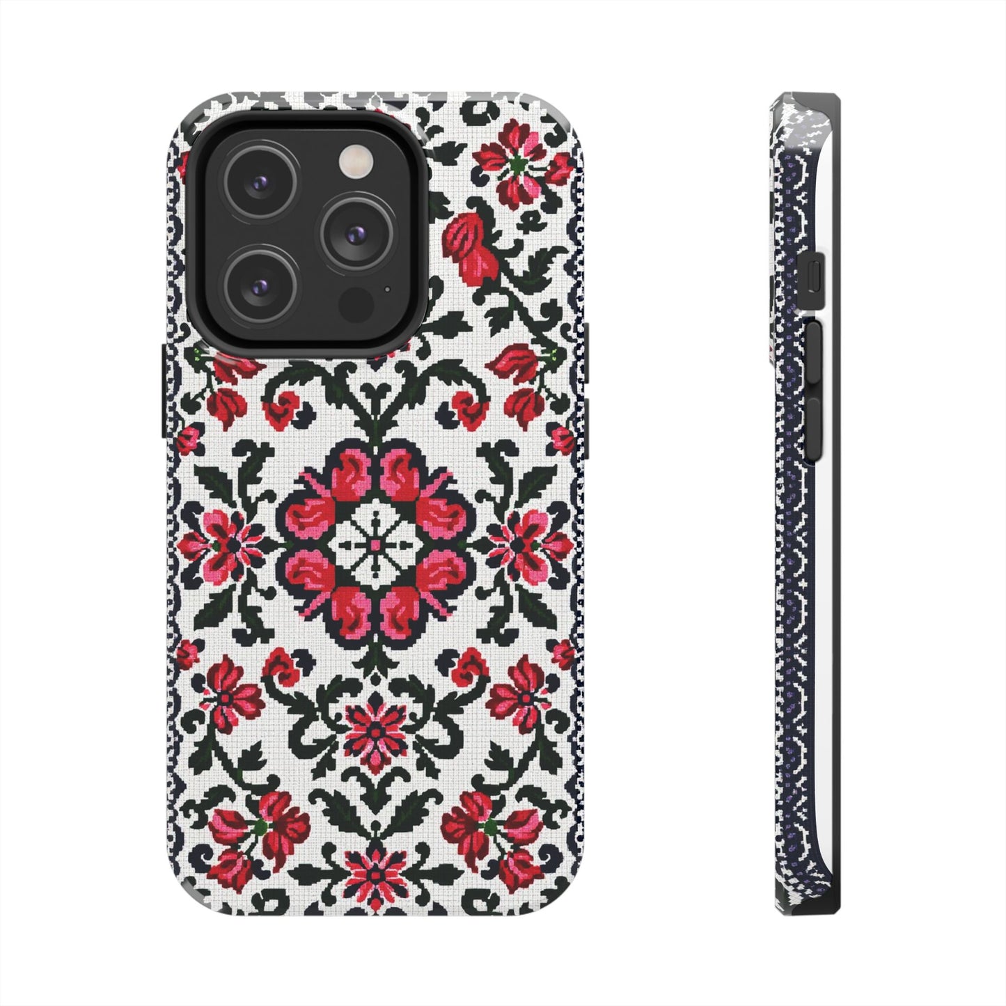 Traditional Knit Floral Design | Tough Phone Case - Durable Protection for iPhone