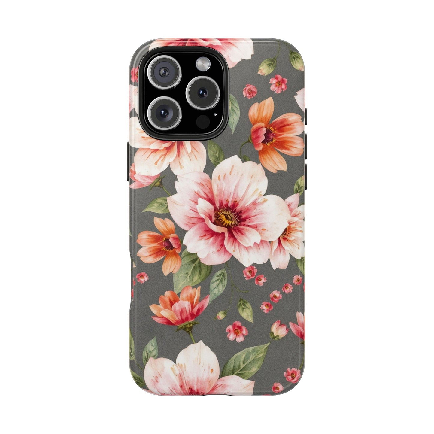 Floral Pink Tough Phone Case - Stylish & Durable Floral Design - for iPhone