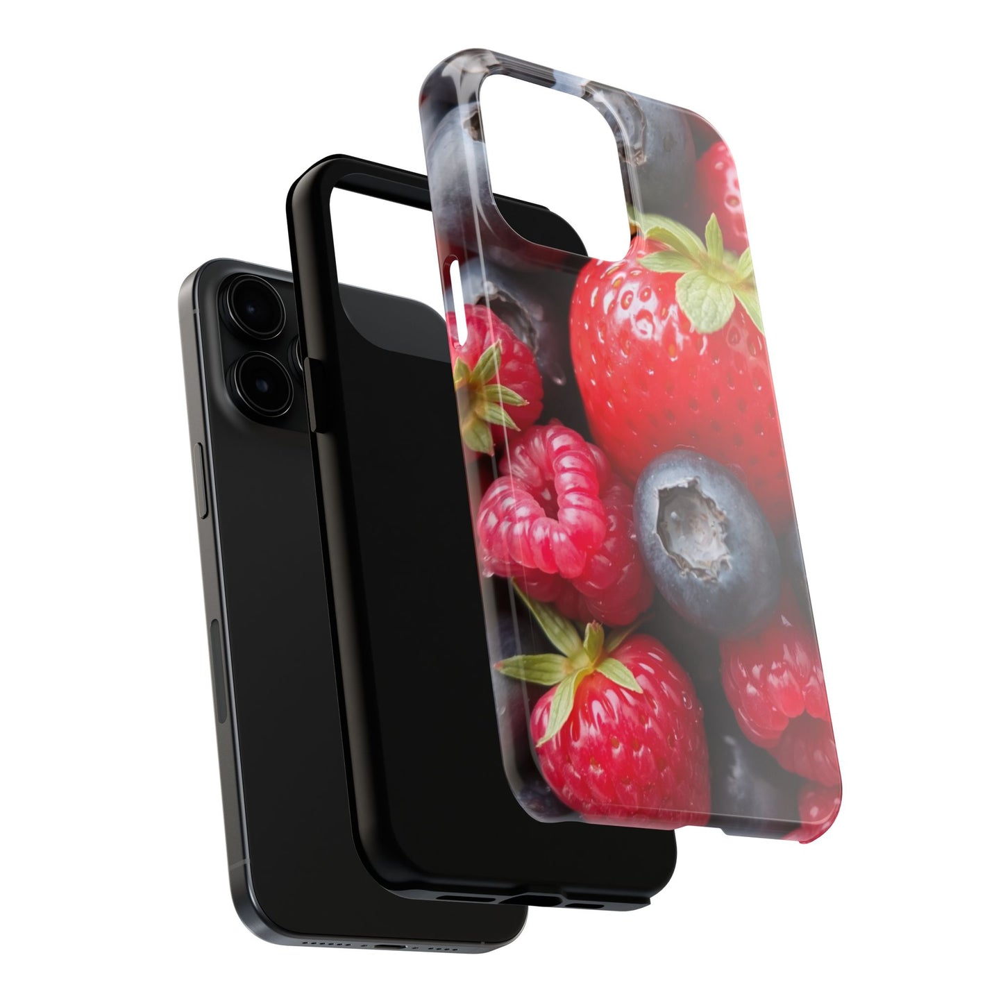 Fruit-Themed Tough Phone Case - Berry Burst Design