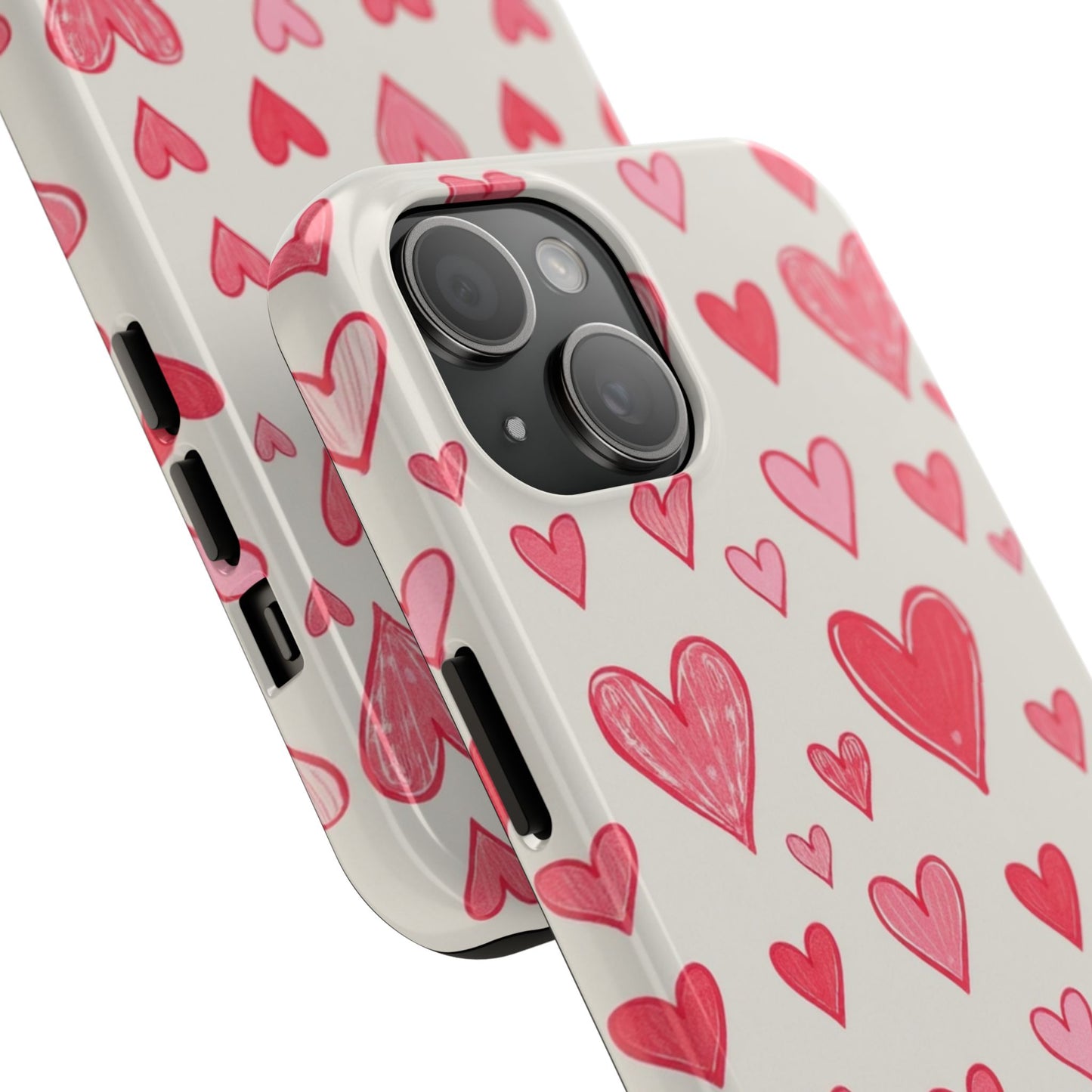 Heart Pattern Tough Phone Case - Cute and Stylish Protection