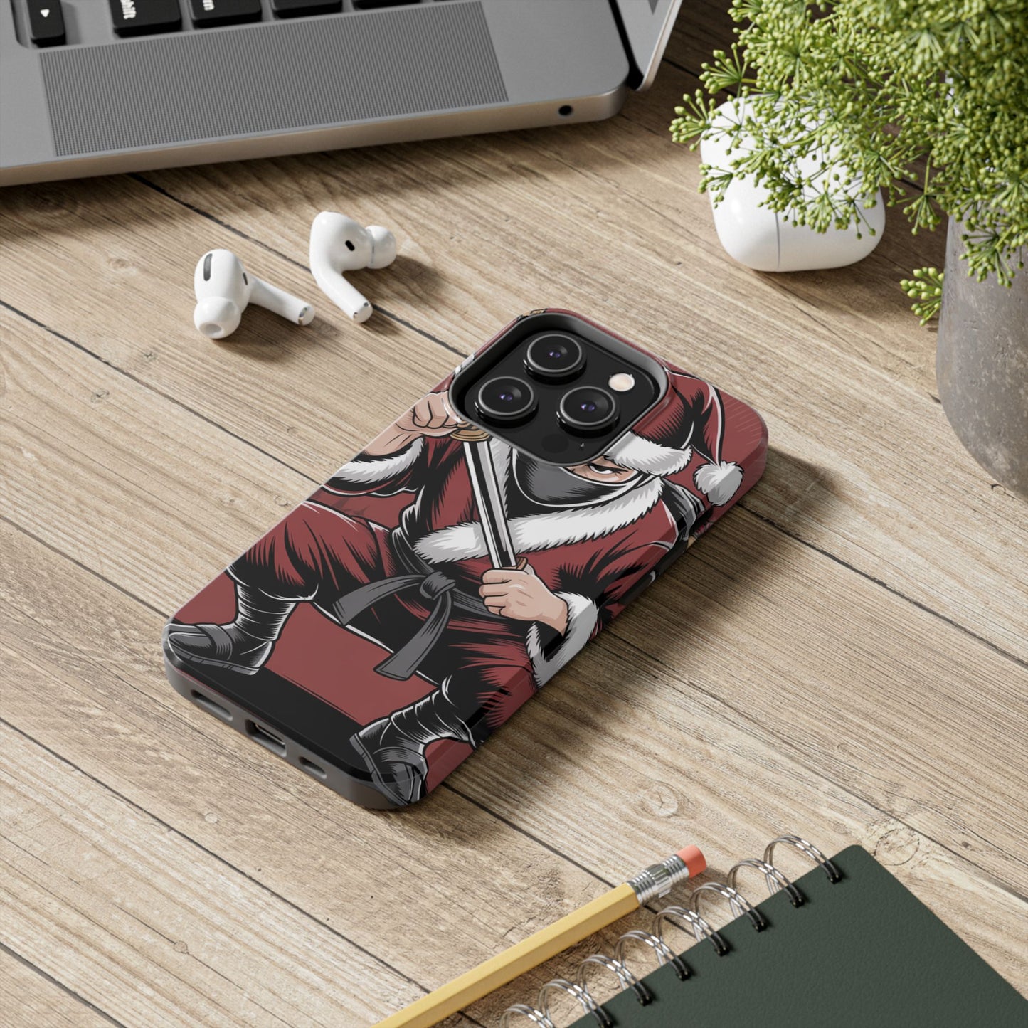Ninja Santa Tough Phone Case | Durable Holiday Phone Cover for iPhone