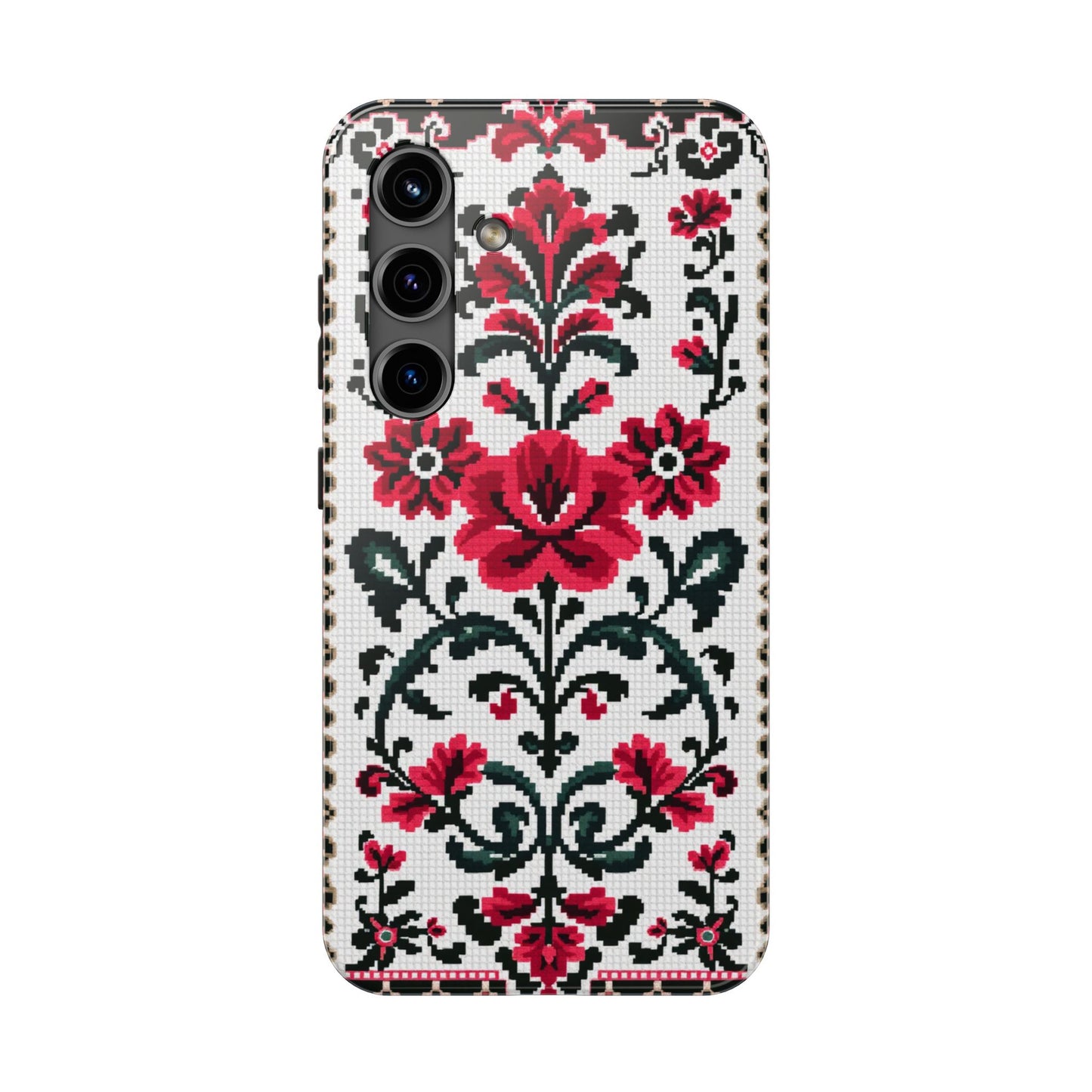 Traditional Floral Knit Tough Phone Cases - Durable Protection with Vintage Style - for iPhone