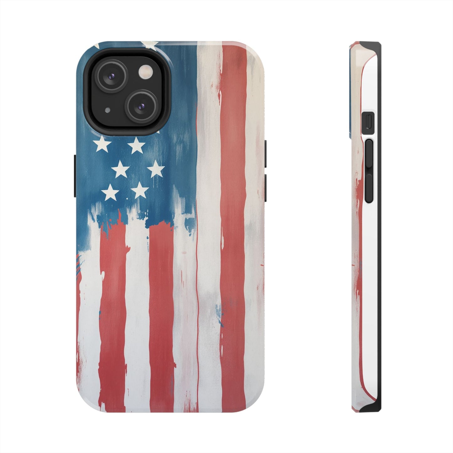 Patriotic Tough Phone Cases - Abstract USA Flag Design for Durable Protection - for iPhone