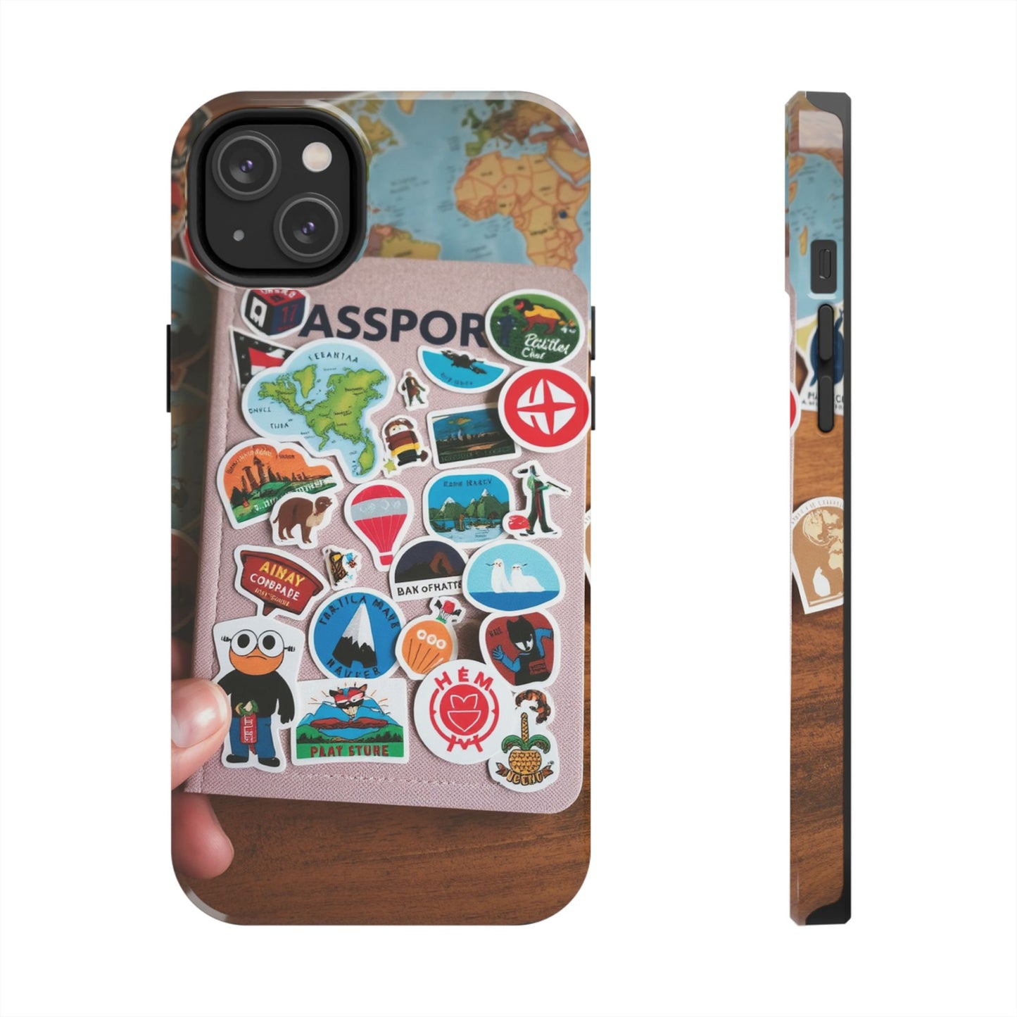 Adventure Stickers Phone Case - Tough Protection for Travel Lovers