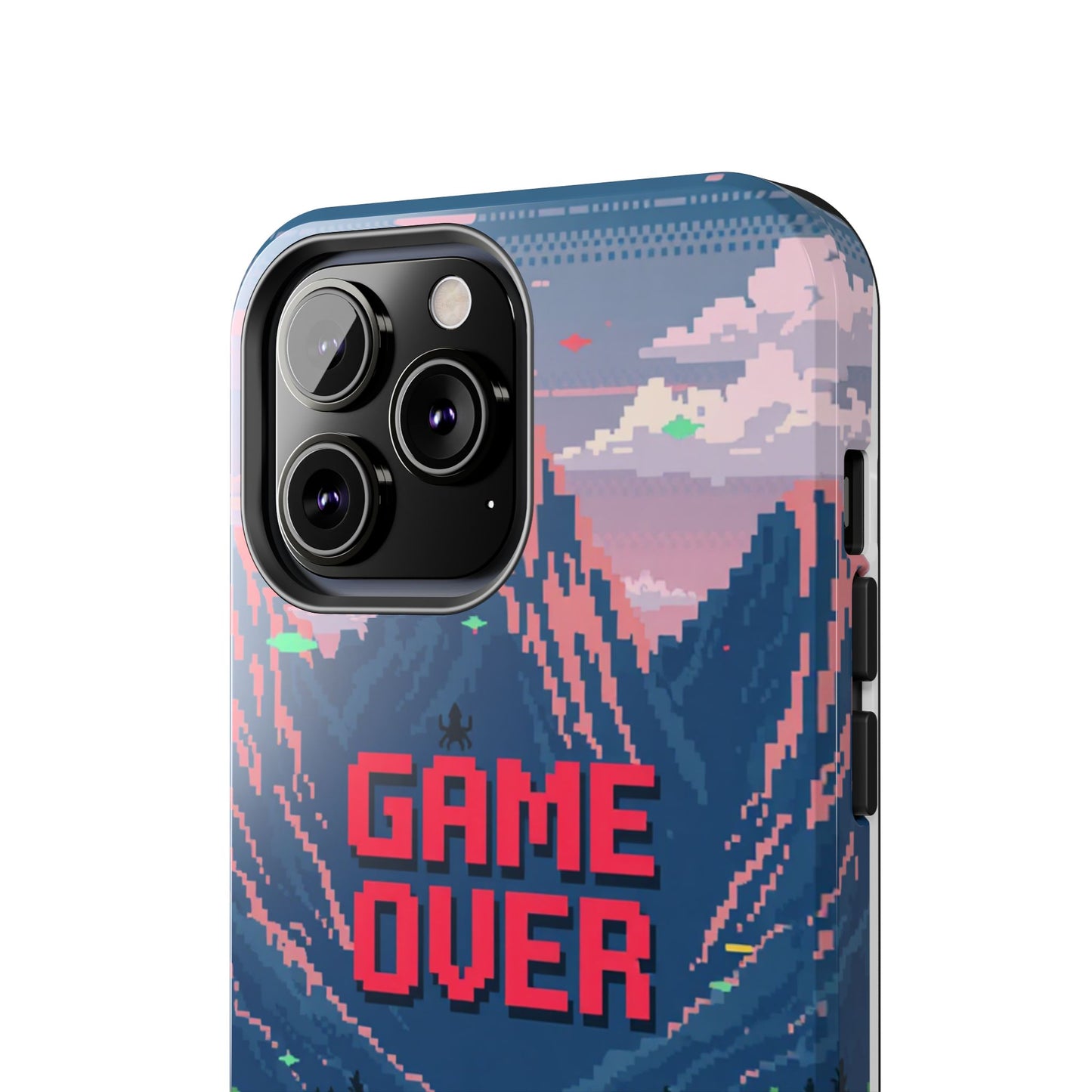 Pixel Art Tough Phone Case - 'Game Over' Design for Gamers
