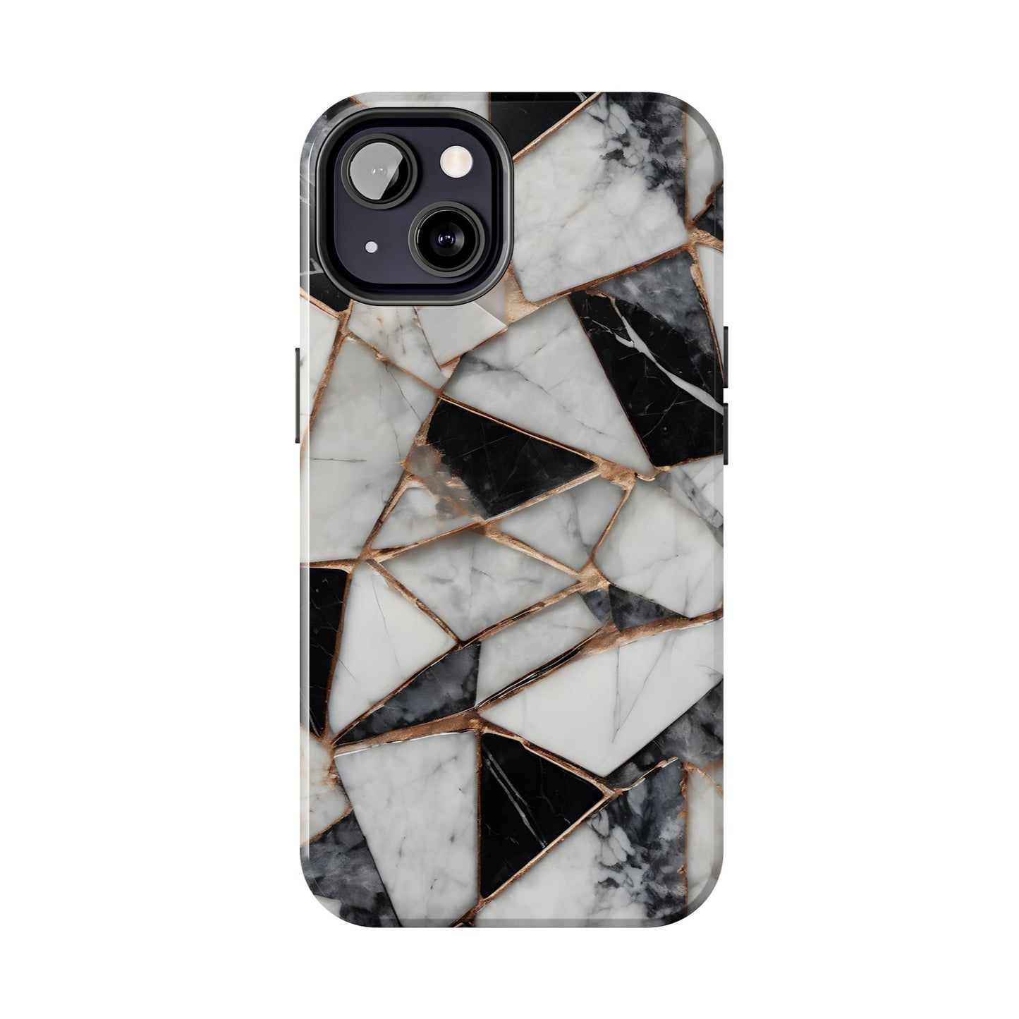 Elegant Marble Tough Phone Case - Stylish Protection for iPhone