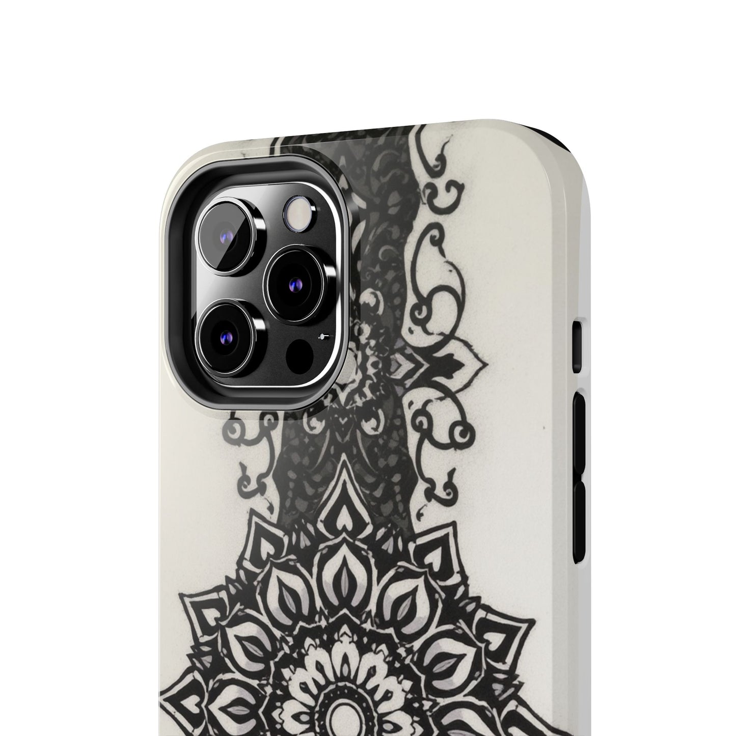 Stylish Tough Phone Cases with Dark Mandala Design - Durable and Unique Protection - for iPhone