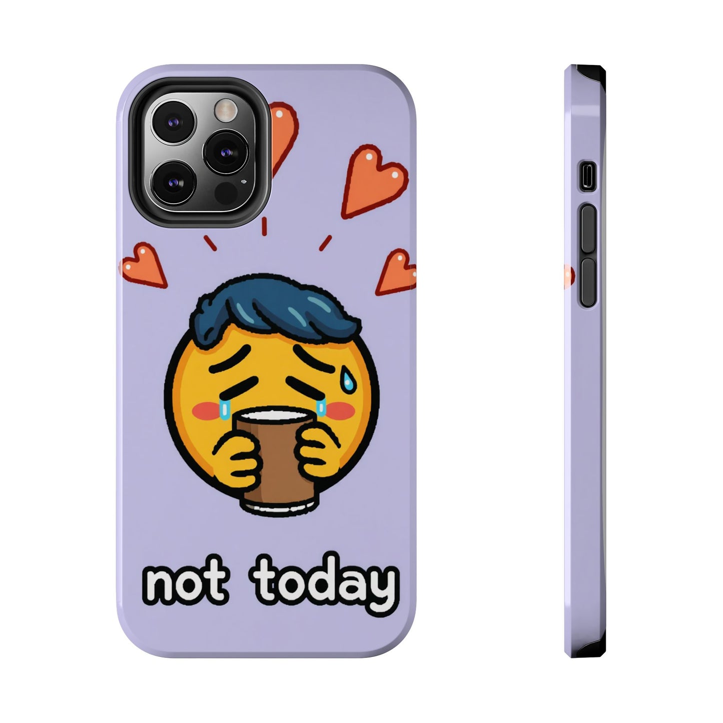 Cute Tough Phone Case - 'Not Today' Emoji Design