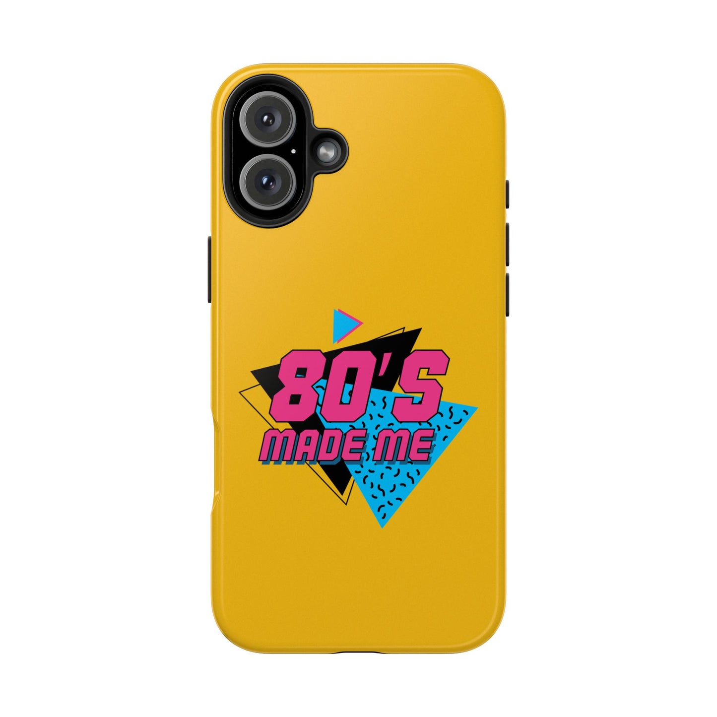 80's Made Me Tough Phone Case - Retro Yellow Silicone Cover - for iPhone