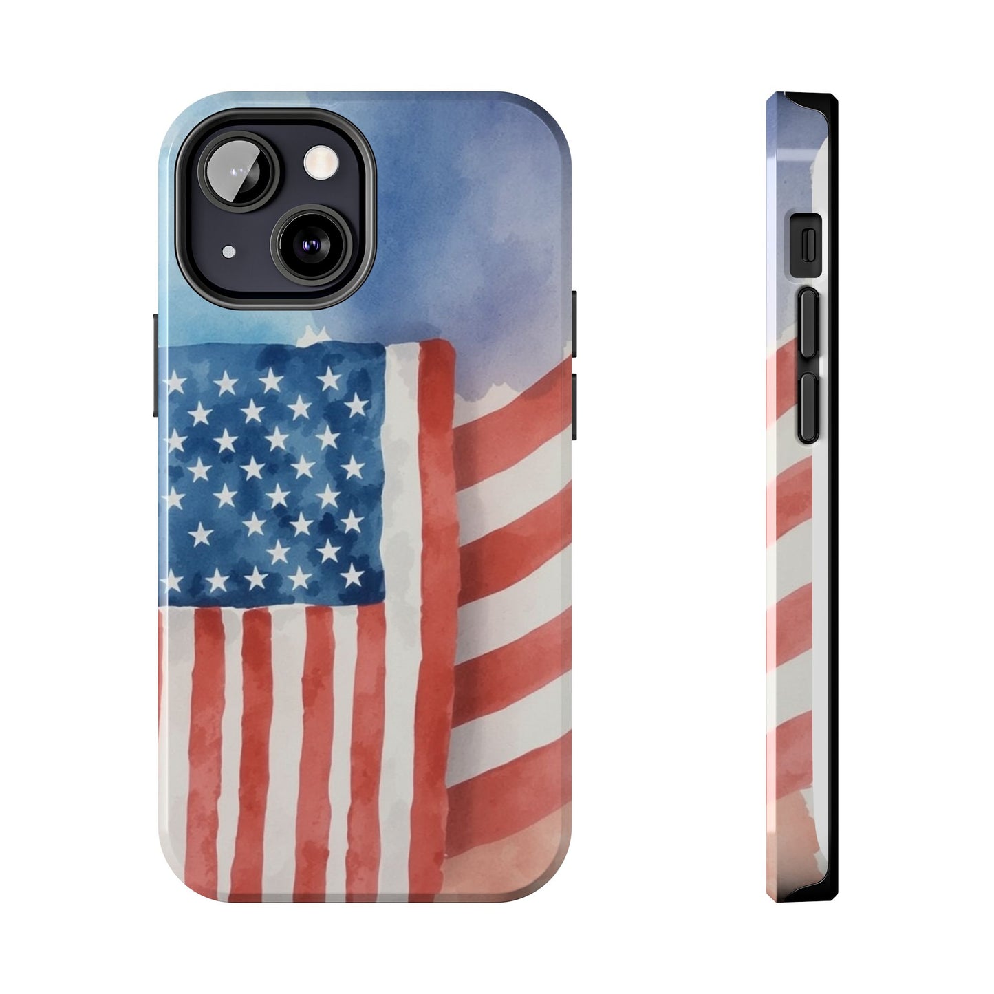 Abstract Watercolor American Flag Design - Tough Phone Case - for iPhone