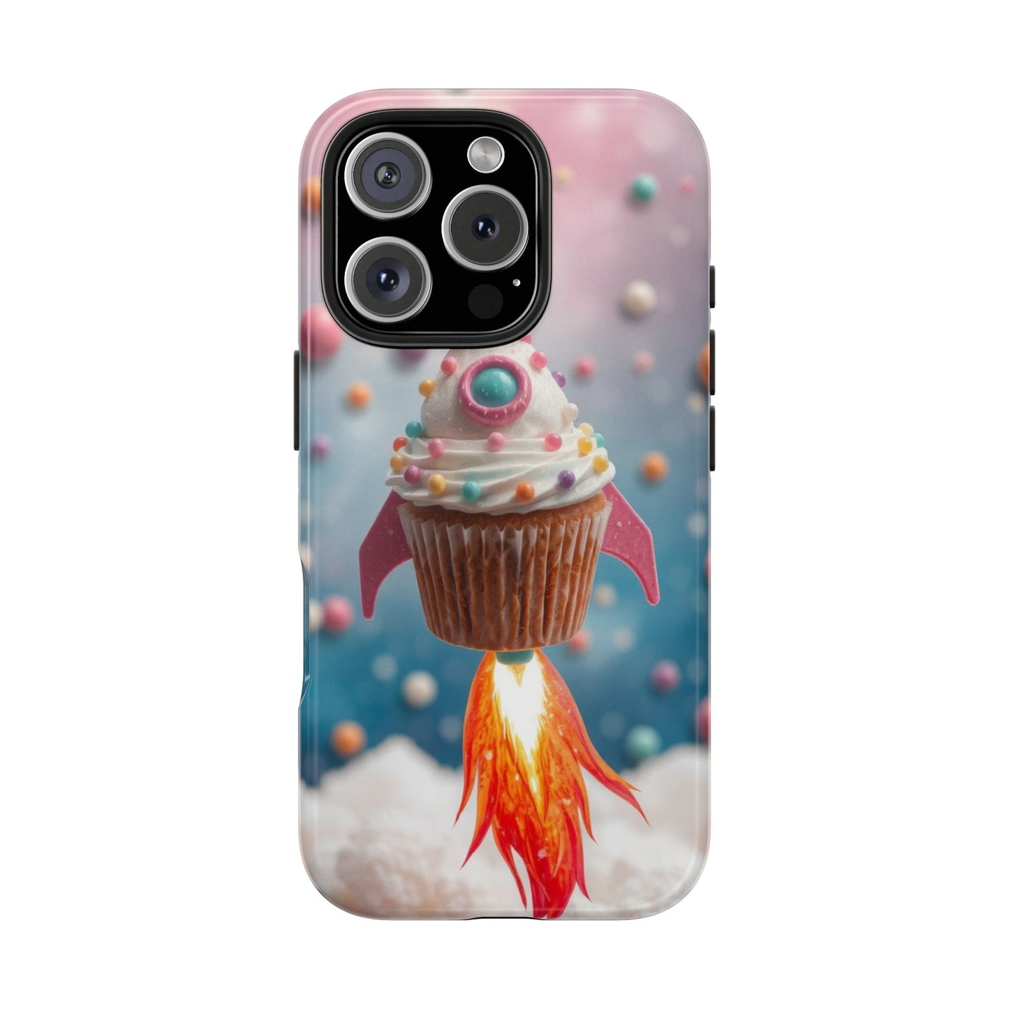 Whimsical Rocket Cupcake Phone Case - Fun Protective Case for Kids and Teens