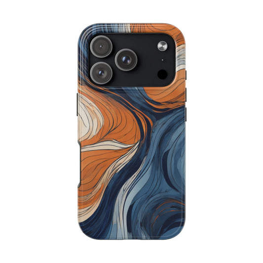 Artistic Tough Phone Case - Vibrant Abstract  Waves Design - for iPhone