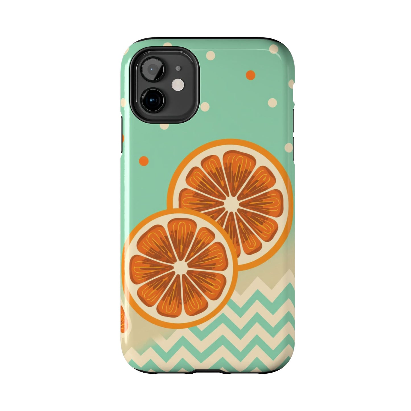 Citrus Vibe Tough Phone Case - Fun Orange Slice Design