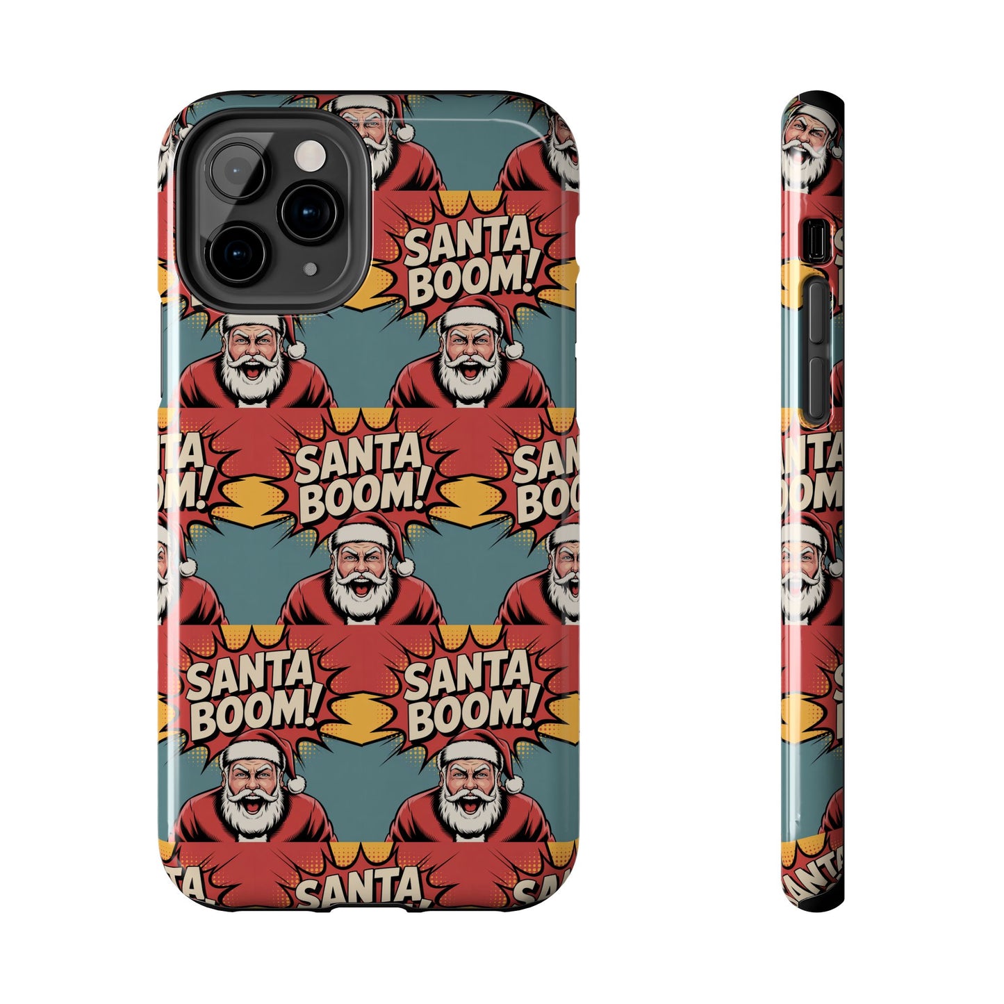 Festive Santa Boom Pattern Tough Phone Case