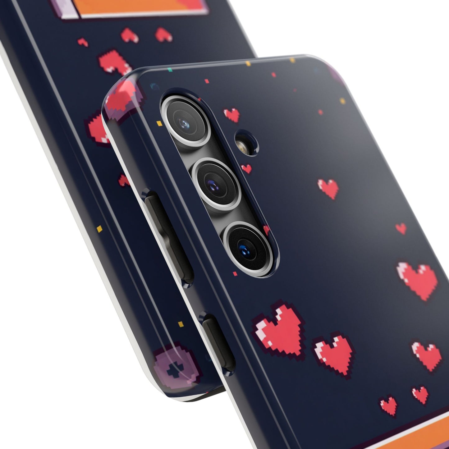 Pixel Heart Tough Phone Case - Retro Gamer Style for Valentine's Day